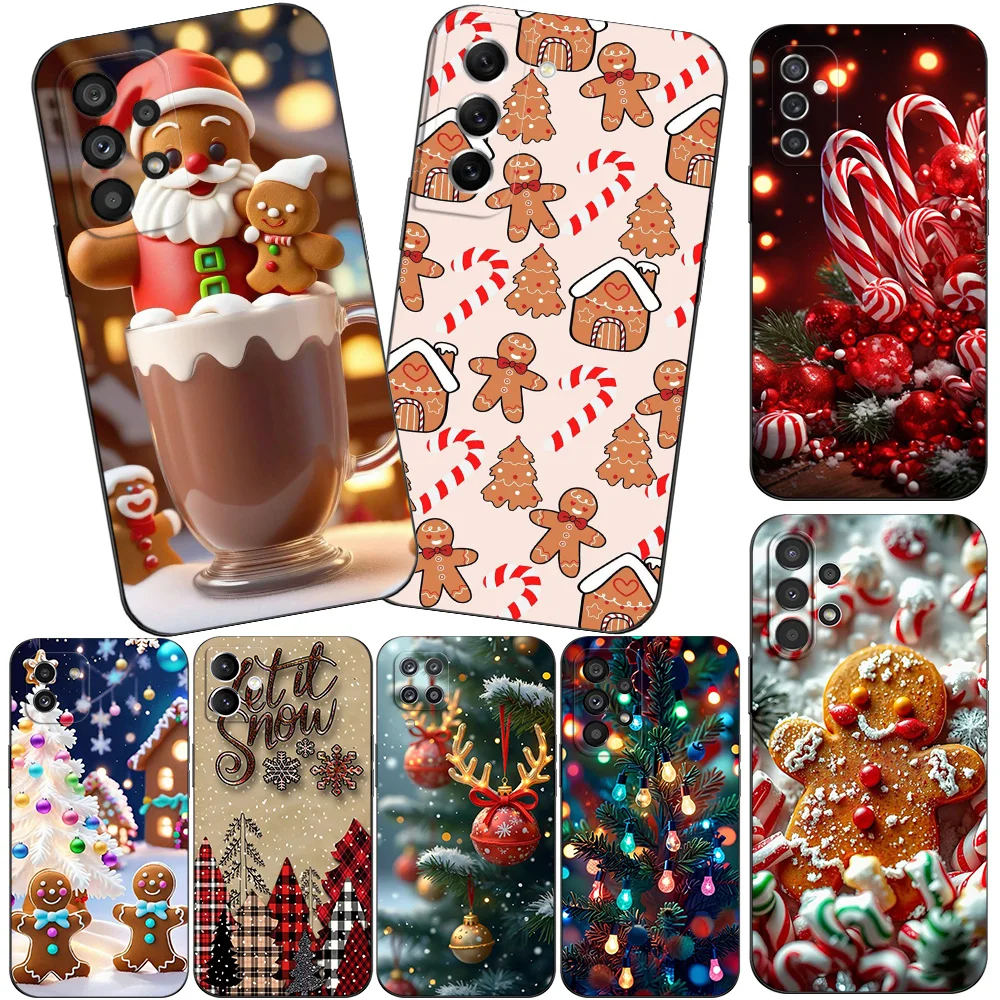 Black Tpu Case For Samsung Galaxy A35 A55 A05 A05S A15 A25 M54 M34 M14 5G Romantic Christmas