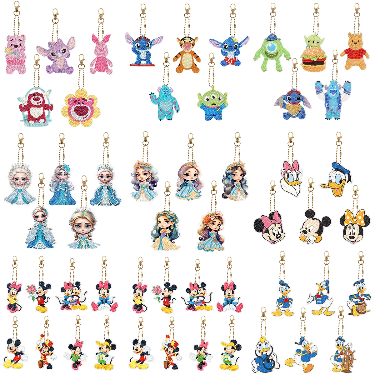 

Disney Keychain DIY Diamond Painting Princess Cartoon Animal Disney Series Pendant Diamond Embroidery Handmade Art Pendant Gift