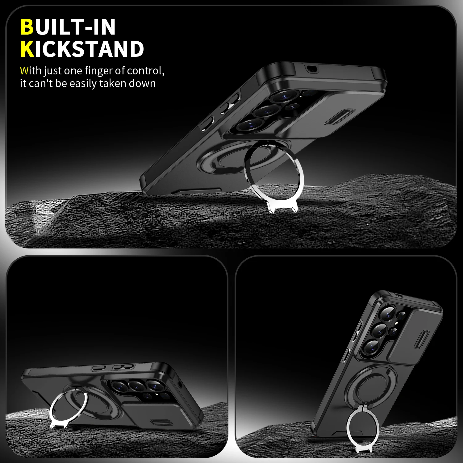 For Samsung S26 S25 S24 S23 Plus Ultra Magnetic Bracket Phone For Samsung S25 24 23 FE S26 25 Edge Sliding Window Anti Fall Case