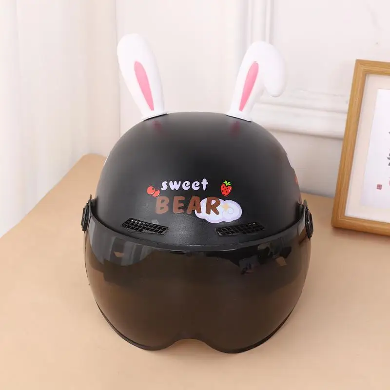 1Pair/set Cute Rabbit Ears Motorcycle Helmet Waterproof Motocross Full Face Off Road Helmet Accessories Sticker Auto Styling