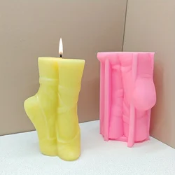 Large Ballet Dance Shoes Shaped Aromatherapy Candle Mold Art Design Unique Gypsum Decoration Silicone Mold Home Decoration Gift