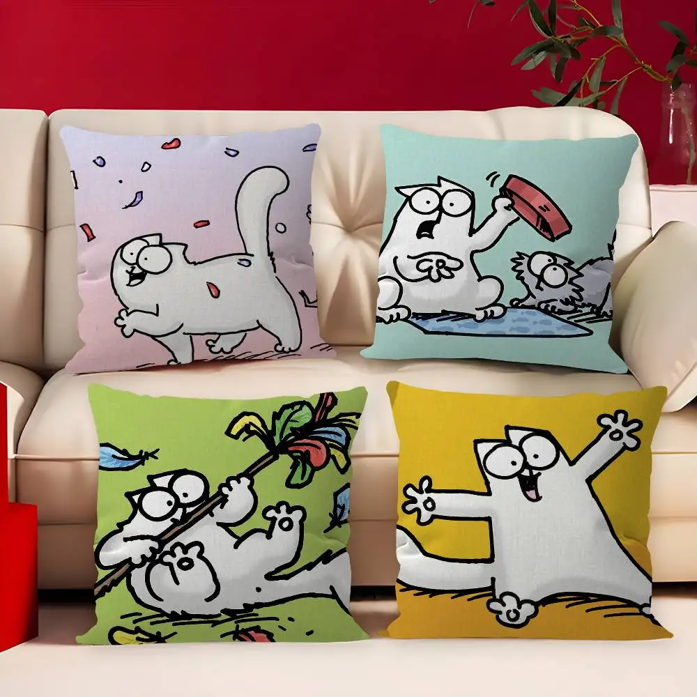 S-Simons C-Cat Kissenbezug, Polsterstoff, Sofa, Dekokissen, Heimdekoration, Kissenbezug
