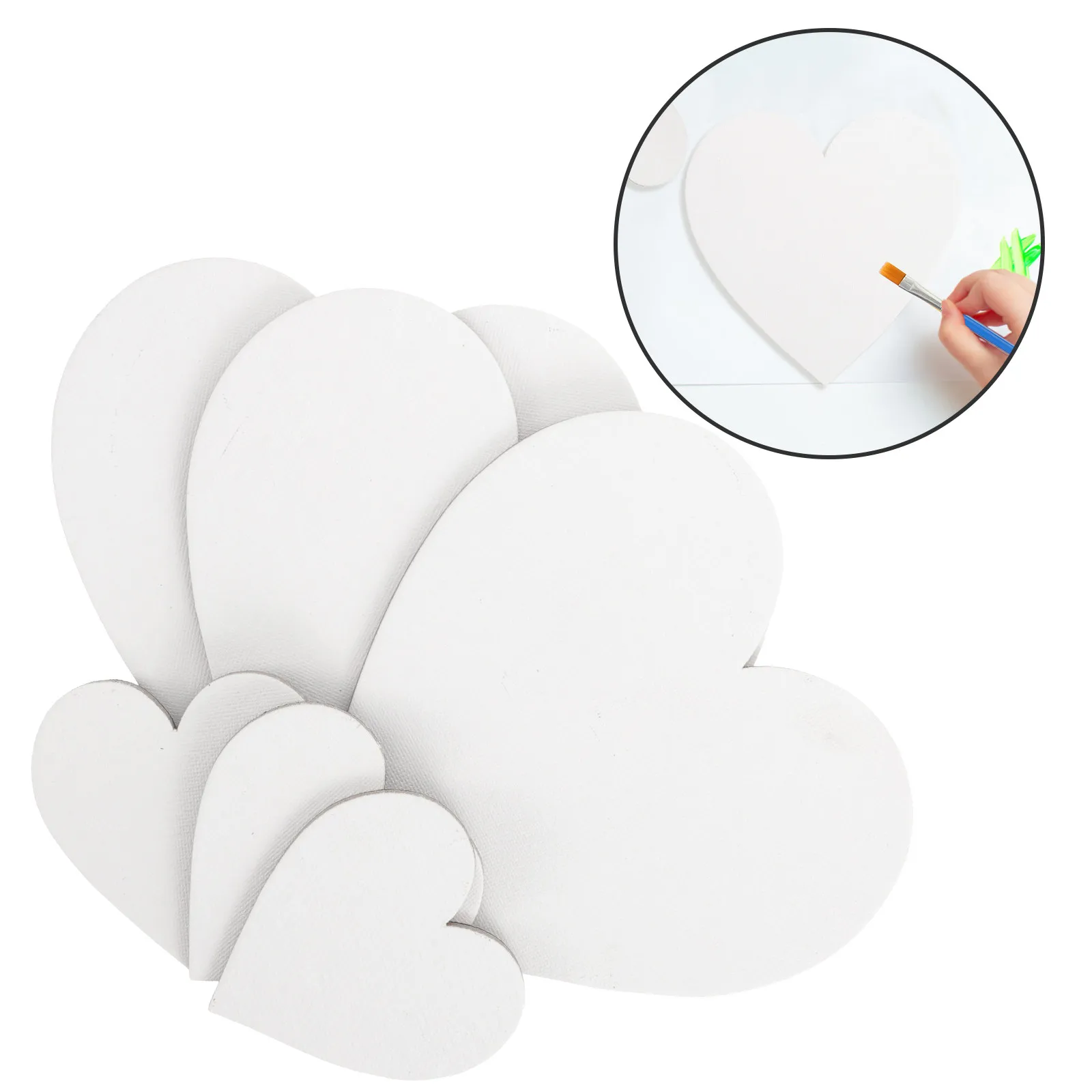 

Набор из 6 холстов в форме сердца для рисования маслом, гладкие холсты с закругленными краями для студентов, начинающих художников, для творчества и DIY-проектов