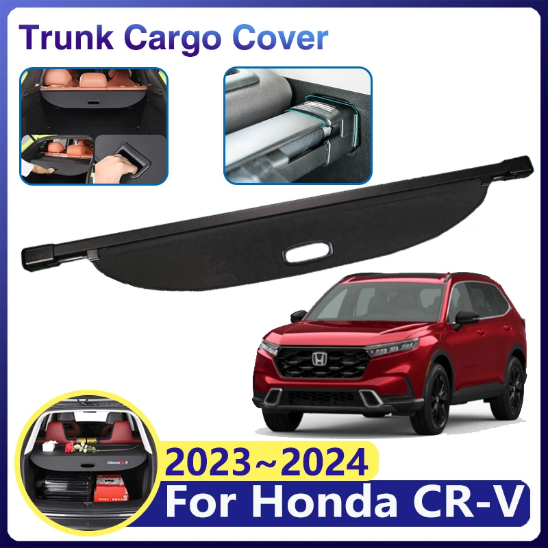 Car Trunk Cargo Cover for Honda CR-V 2023 Accessories CRV CR V RS Luggage Storage Curtain Rear Boot Tray Screen Security Shades