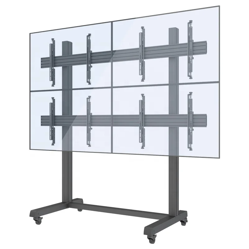 Image 4: Support TV sur pied pour mur vidéo 2x2, 3x3, 4x4, chariot mobile pour écran publicitaire professionnel et commercial