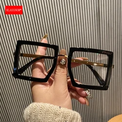 KLASSNUM Large Frame Women Anti-blue Light Glasses Thick Frame Transparent Shades Oversize Computer Eyepiece 2026 New In