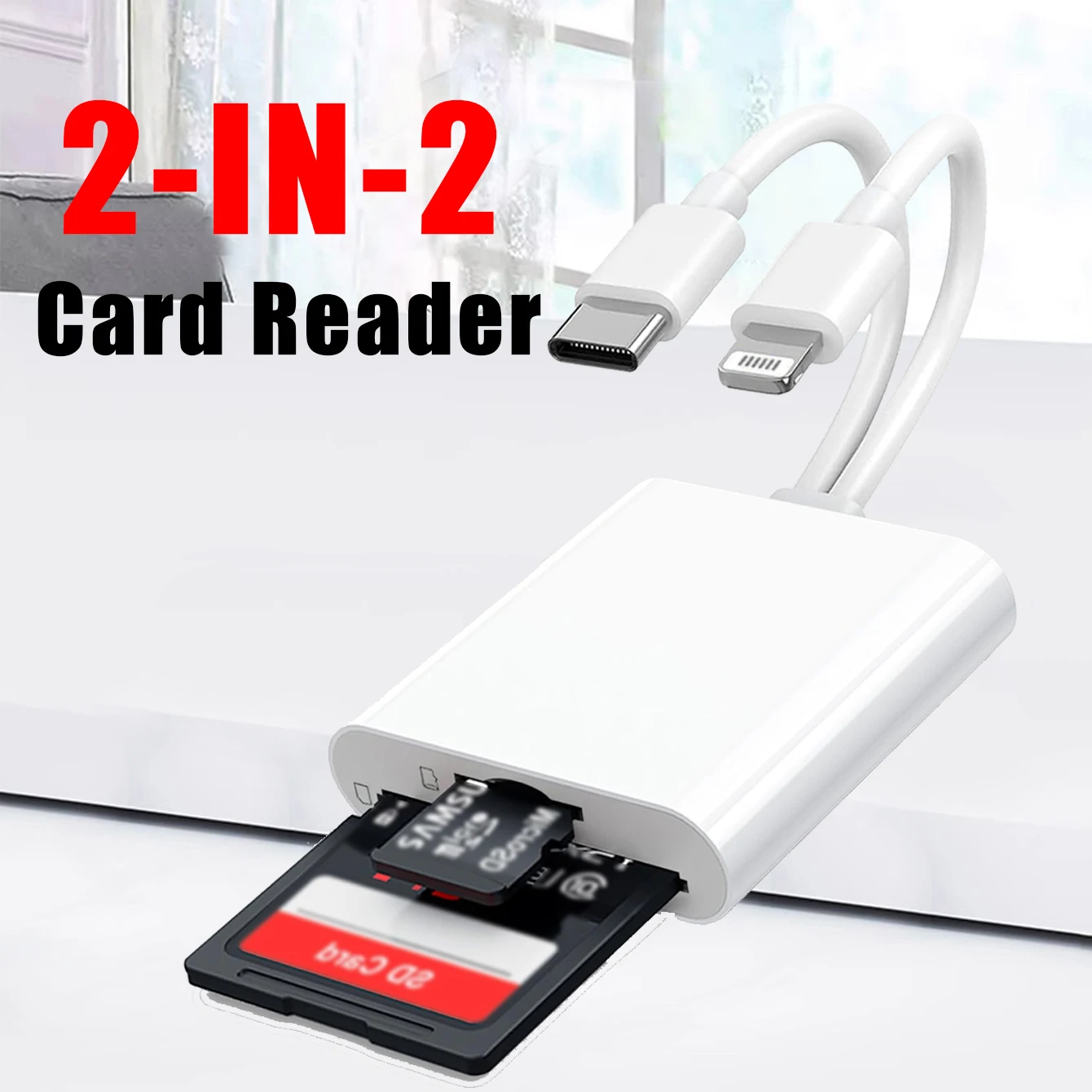

USB-C to SD/TF Card Reader Multi-Functional Memory Card Adapter Compatible for iPhone/iPad/Samsung/Xiaomi/Huawei/Digital Cameras