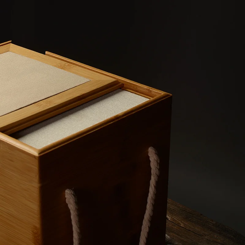 Bamboo Tea Figue Storage Box, Handicraft Article, Gift Packing, Luxury Goods