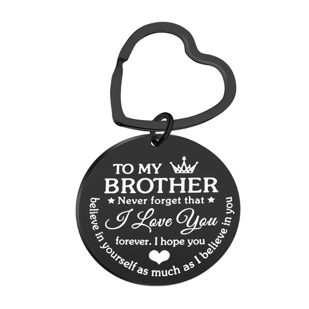 Brother Gift for Big Little Brother Keychain for Brother Stepbrother From Sister Christmas Birthday Thanksgiving Day Easter Gift