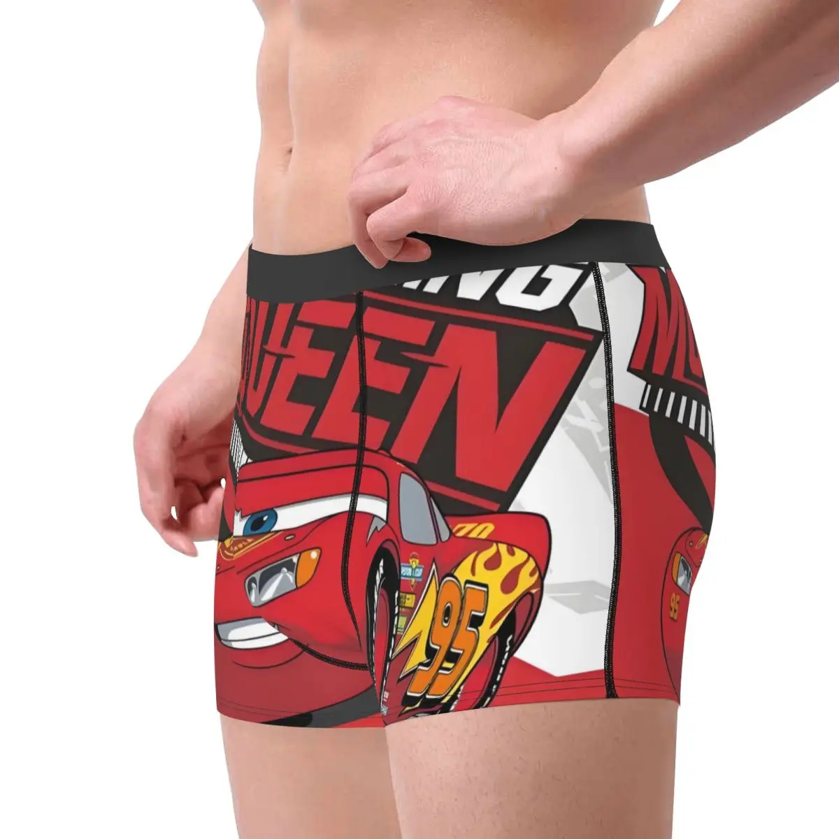 Customized Lightning Mcqueen Cool Boxer Shorts For Homme 3D Print Racing Car Underwear Panties Briefs Breathable Underpants