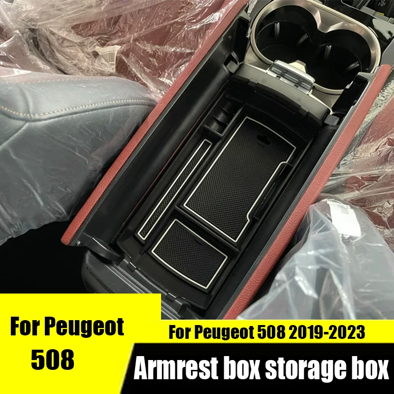 For Peugeot 508 2023 2022 2021 2020 2019 Armrest box storage box decorative storage box