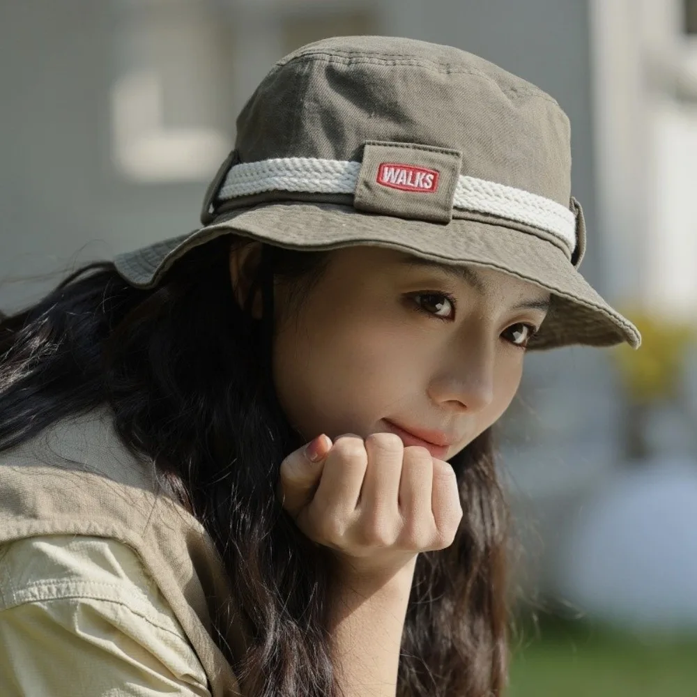 Unsex ريترو الشمس حماية قبعة بحافة تنفس طوي الأمريكية خمر قبعة عادية خمر الرباط صياد قبعات الصيد #1