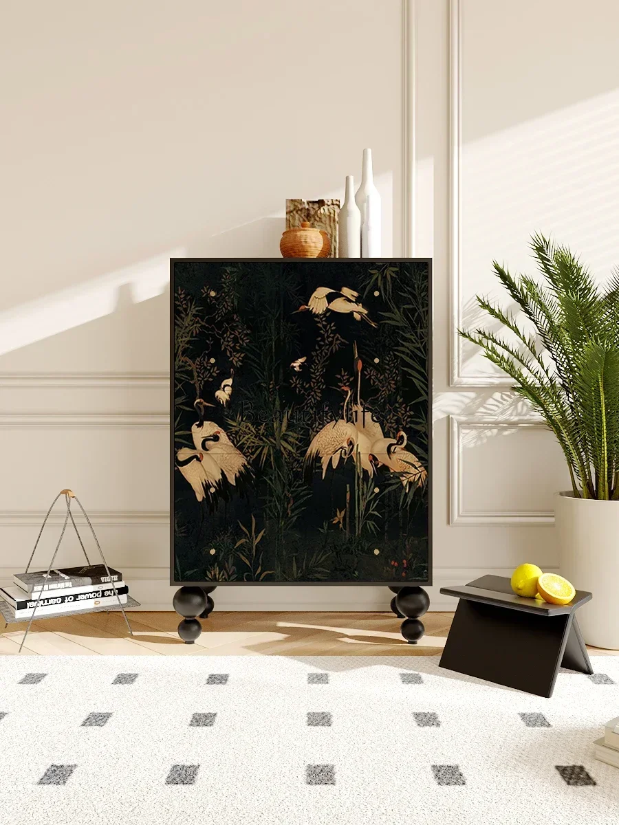 

23Antique Style Solid Wood Chest of Drawers Storage Chest of Drawers Chinese Retro Tailstock against the WallL