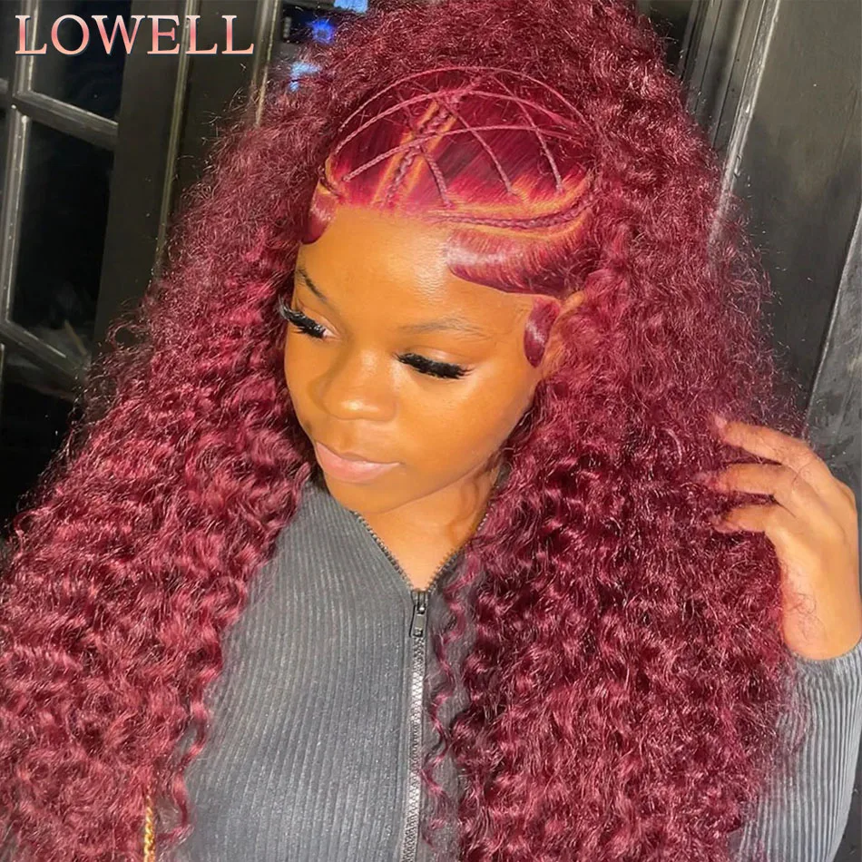 

Curly Wigs Burgundy 13x6 Hd Lace Frontal Human Hair Wig 13x4 Deep Wave Frontal Wig Colored Red 99j Lace Front Wig Human Hair