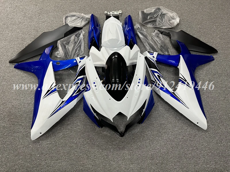 4Gifts New ABS Motorcycle Fairings Kit Fit For SUZUKI 600 750 K8 2008 2009 2010 08 09 10 Bodywork Set Custom Blue White