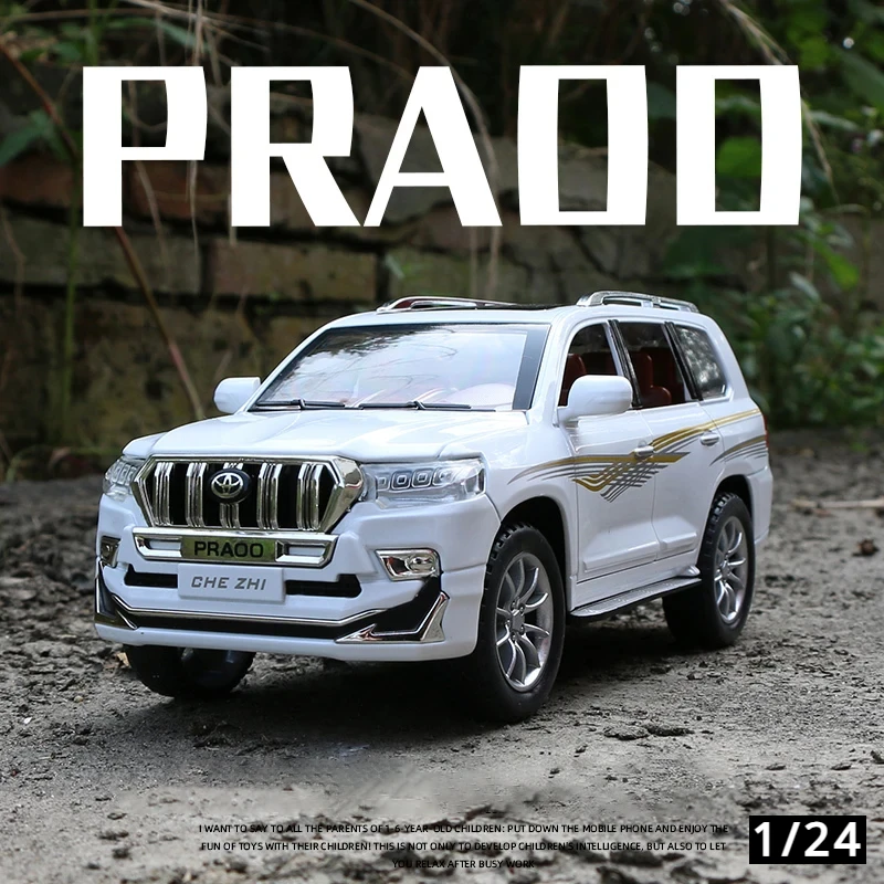 

Модель автомобиля TOYOTA LAND CRUISER PRADO в масштабе 1:24, металлическая, со звуком и фотографией