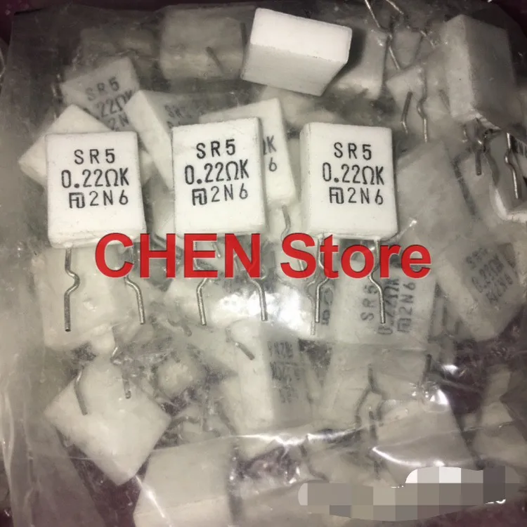 10PCS Japan FUTABA SR5 5W 0.22 ohm Non inductive vertical ceramic power resistor 5W0.22R Power amplifier outp 0.22R