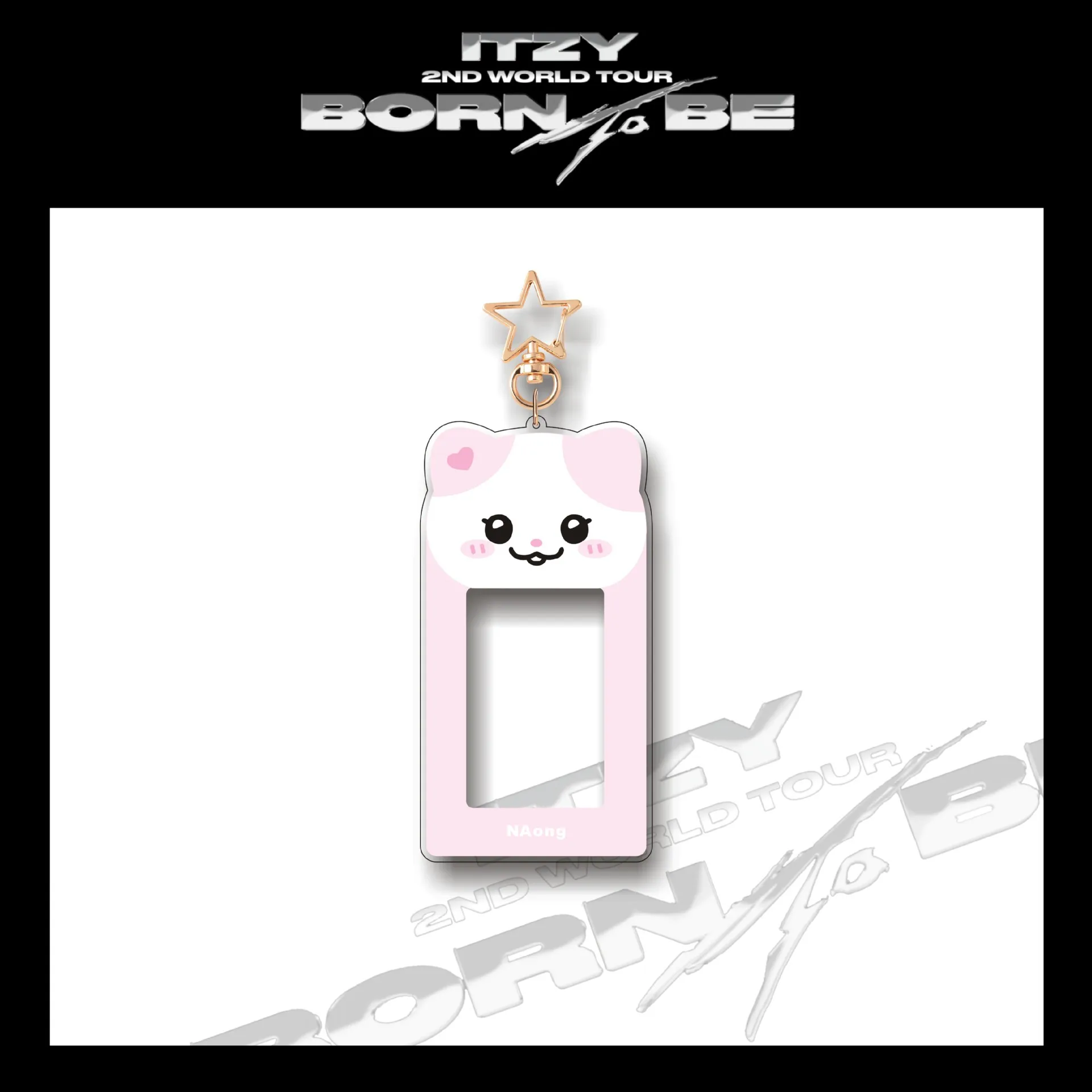 KPOP ITZY BORN TO BE World Tour TWIN Cartoon Acrylic Card Holder Keyring Yeji Ryujin Yuna Chaeryeong Photos Bus ID Cards Case