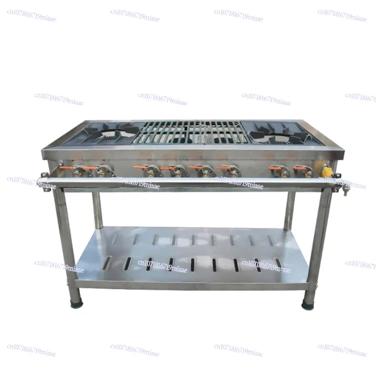 

Four, six and eight heads casserole flat stove gas multi-head gas stove with grate pot stove