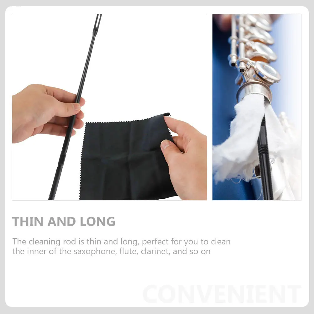 1 مجموعة طقم تنظيف الفلوت قابلة لإعادة الاستخدام تنظيف الملابس قضيب طويل رقيق للساكسفون الكلارينيت المحمولة أدوات العناية بالرياح #1