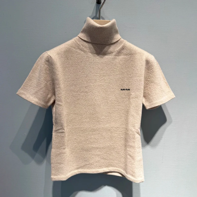 High-End Women's ort-Sve Knitwear Casual Versatile High-Ne Top Ci Walk Commute Sle Regular Fit Medium Softn