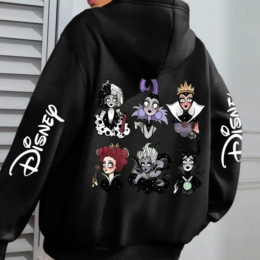 

Disney's Six Major Villains: повседневные толстовки с капюшоном и длинными рукавами с принтом, повседневная одежда, модные женские и мужские толстовки