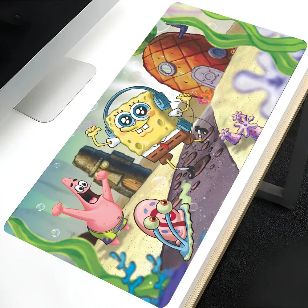 Anime Game S-SpongeBob MINISO Mouse Pad Large Mouse pad for home office Waterproof desk pad Computer Mouse pad gaming Mouse pad