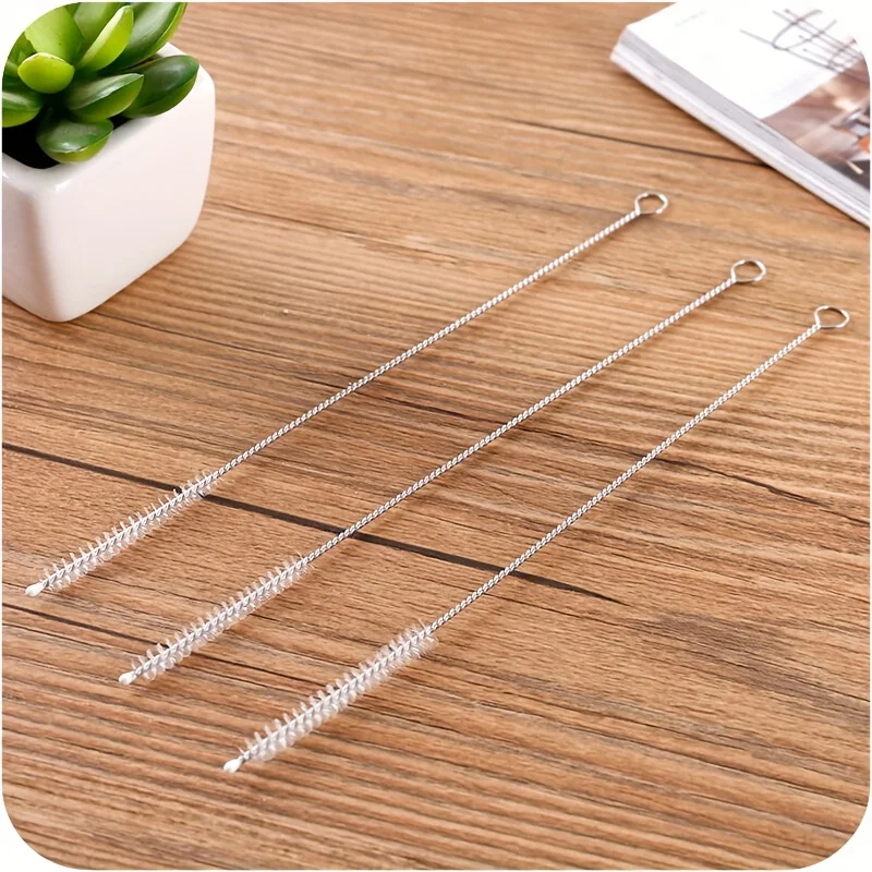 10pcs Stainless Steel Cleaning Brush Reusable Cleaning Brush Kitchen Supplies - Great for Cleaning Glass, Metal Straws and More