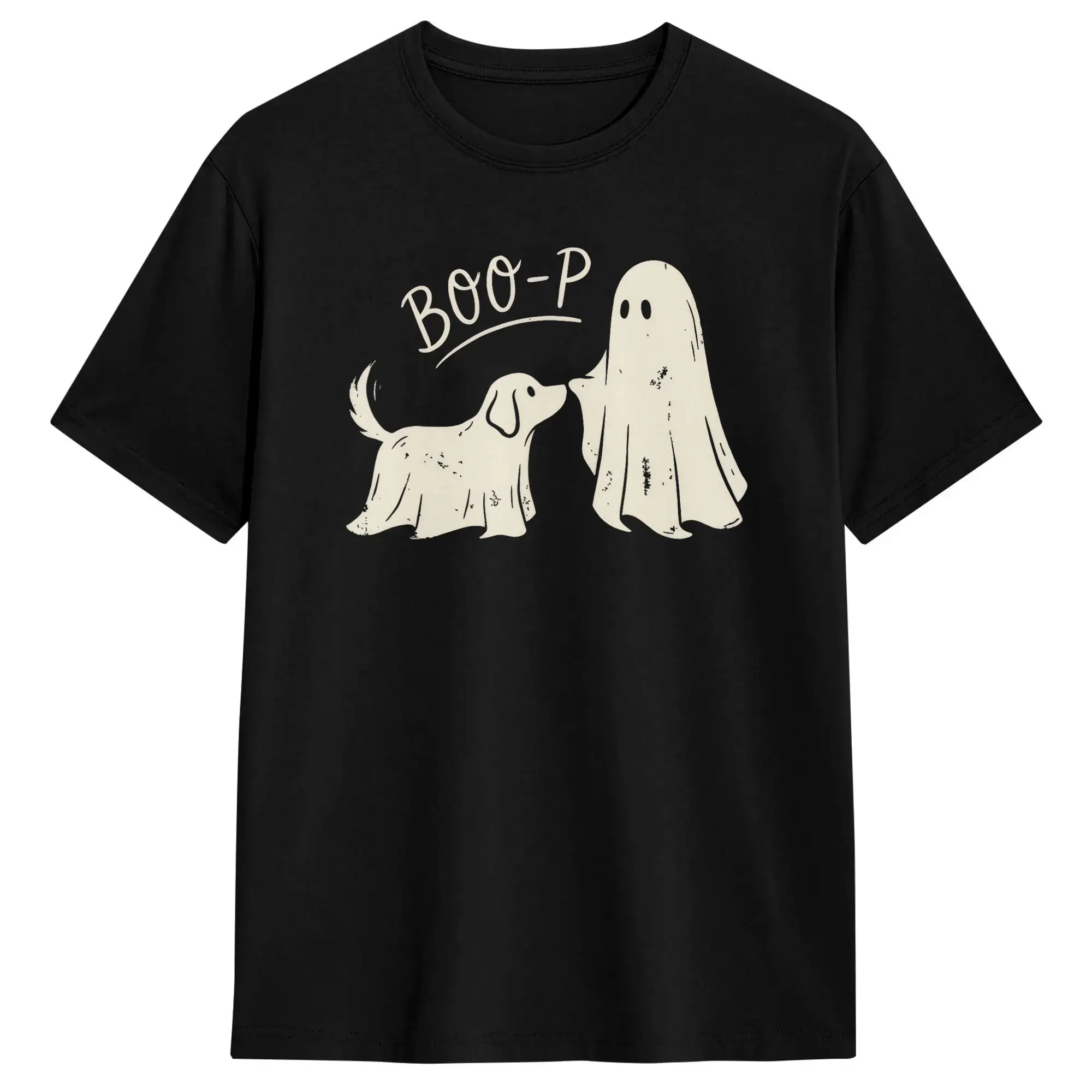 Streetwear T Shirt Beach Boo P Ghost Dog Nose Boop Halloween Costume Animal Lover Trendy Cool T Shirts  Pure Cotton Tee Shirt