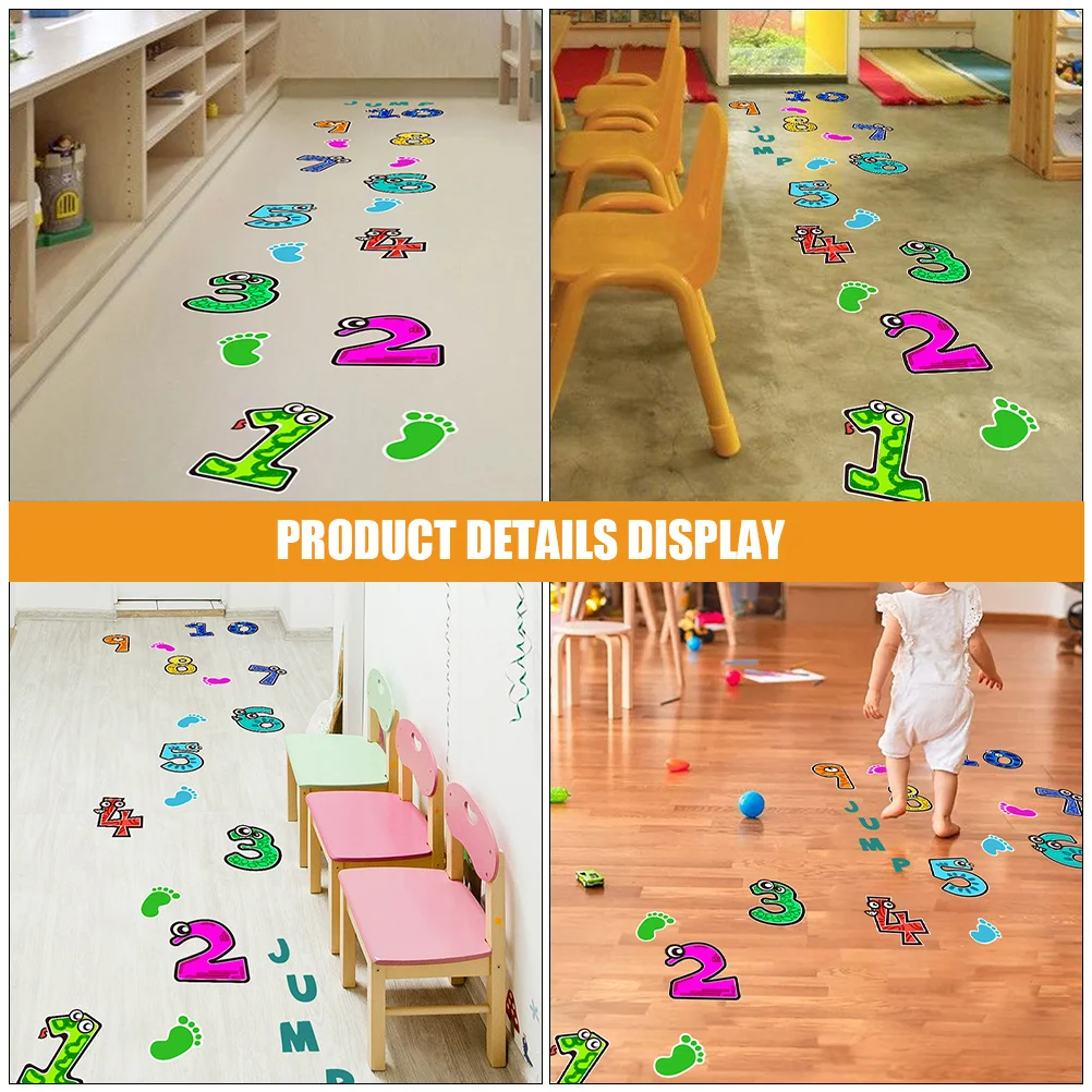 

1Set Number Game Lattice Floor Stickers Removable Self Adhesive Cartoon Colorful Thickened Stickers Waterproof Nursery
