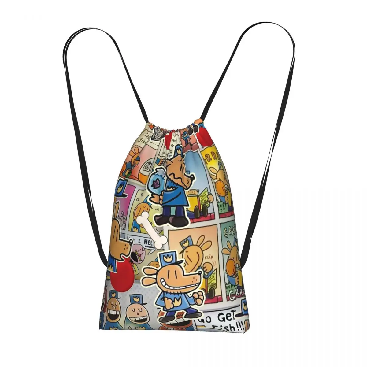 Dog Man Dogman Movie 2025 Comic Drawstring Backpack hiking cycling Bag Portable Travel Drawstring Bag for Men Women