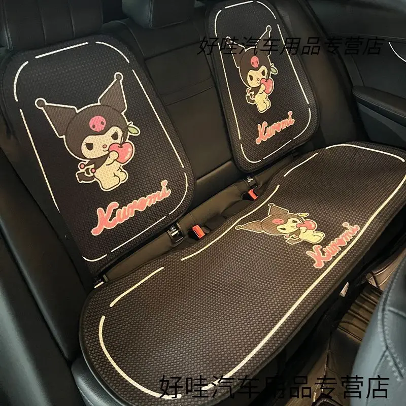 Sanrio New Car Seat Cushion Protector Anti-Stuffy Ventilated Breathable Seat Protector Cartoon Kuromi Car Decoration Accessories