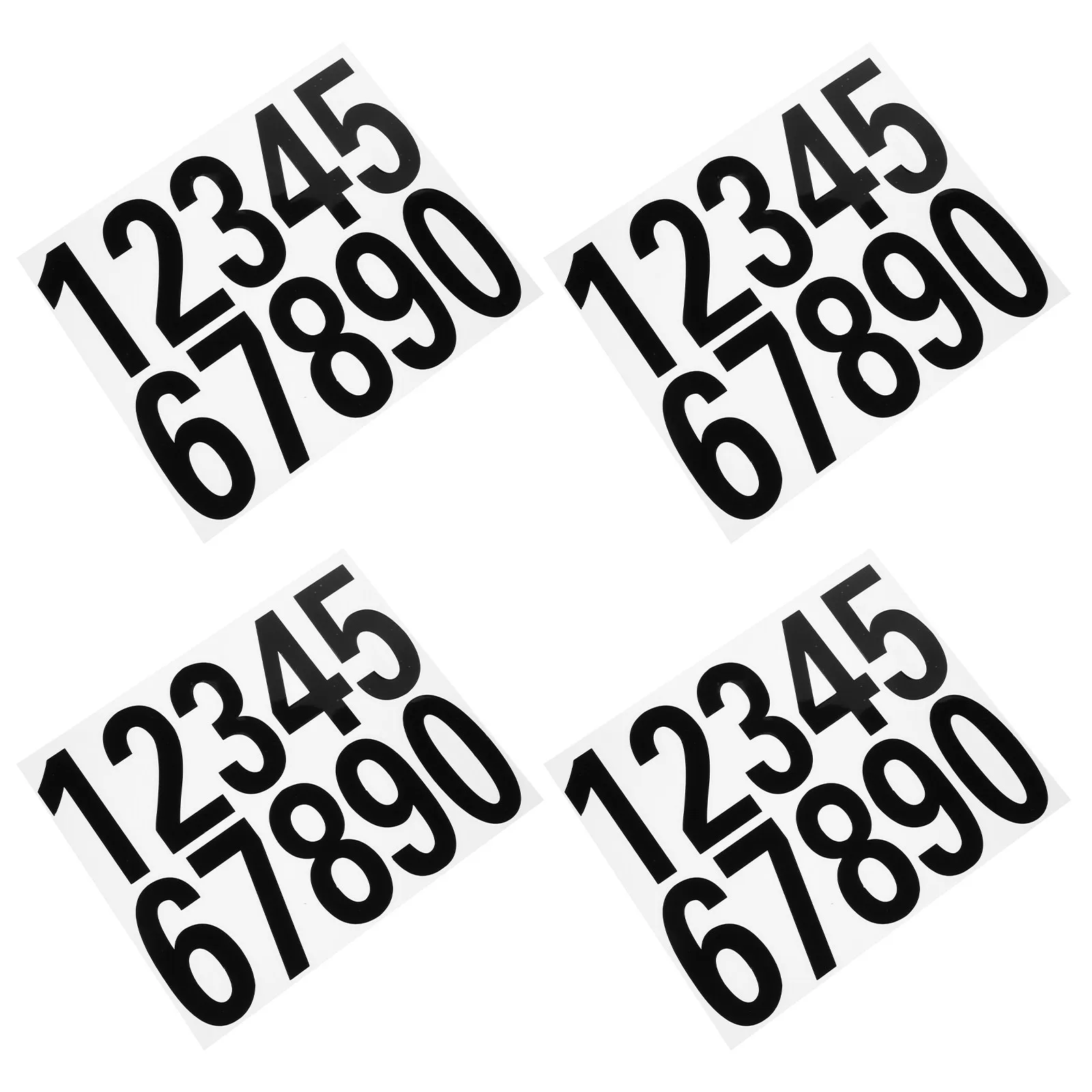 

4 комплекта светоотражающих наклеек с номерами для домов, почтовых ящиков, автомобилей, водонепроницаемые, от 0 до 9, цифровые наклейки-стикеры