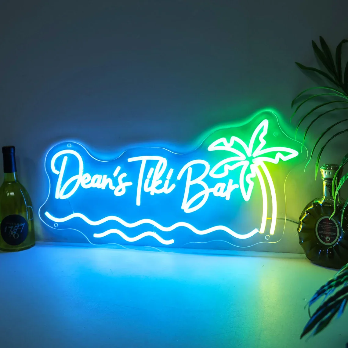Custom Tiki Bar Neon Sign,Tiki Bar Palm Tree Decor Man Cave Club Decor, Business Sign view 4