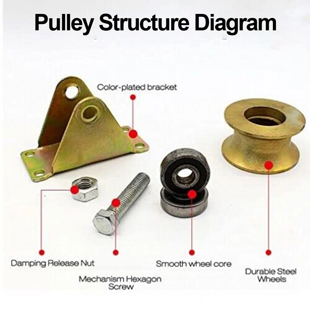 4pcs Steel Sliding Door Pulley V-shaped Groove Wheels Heavy Duty Rigid Caster For Inverted Track Sliding Gate Bearing Rollers