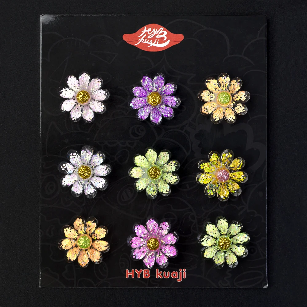 

New 1-9pcs Acrylic Shoe Flower Charms for Clogs Sandals Decoration Colored Flower Shoes Accessories Charms Friends Gifts