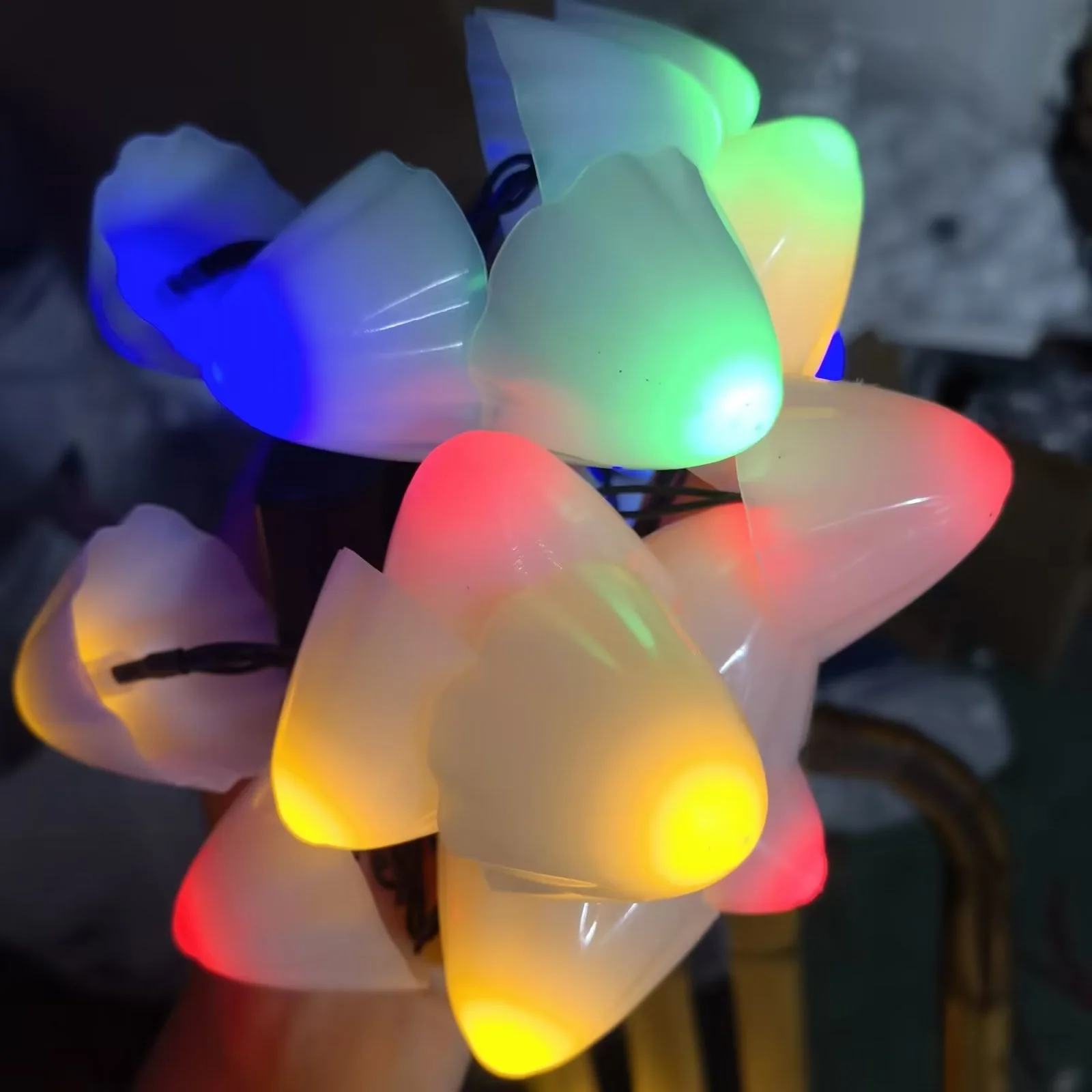 Guirxiété lumineuse LED à énergie solaire pour décoration de fête de Noël, lampes de nuit dégradées, guirxiété d'ampoules, lumière de pièce plus lente, 10, 20, 30