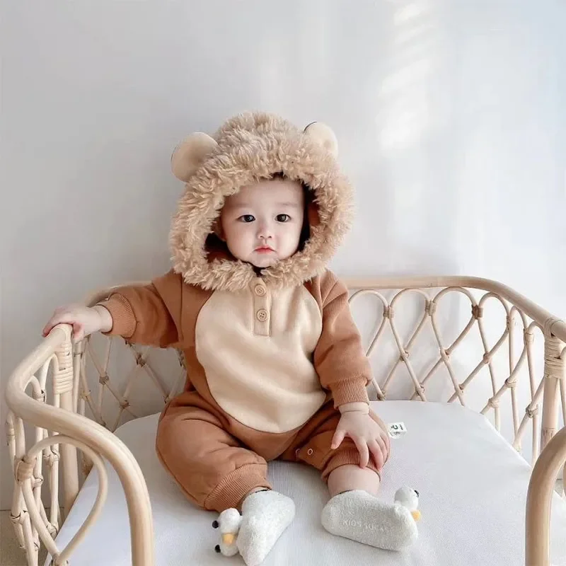 Umorden Autumn Winter Baby Lion Costume Rompers Outwear Infant Boys Girls 0-3 Year Jumpsuit Hoodie Halloween Purim Fancy Dress O