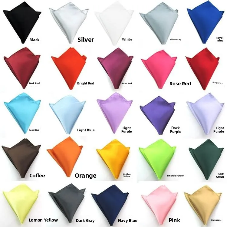 

Men's Busin Casual irt ket Square White Silk Scarf Faion Accory for Formal Ocns Spring Season New Arrival