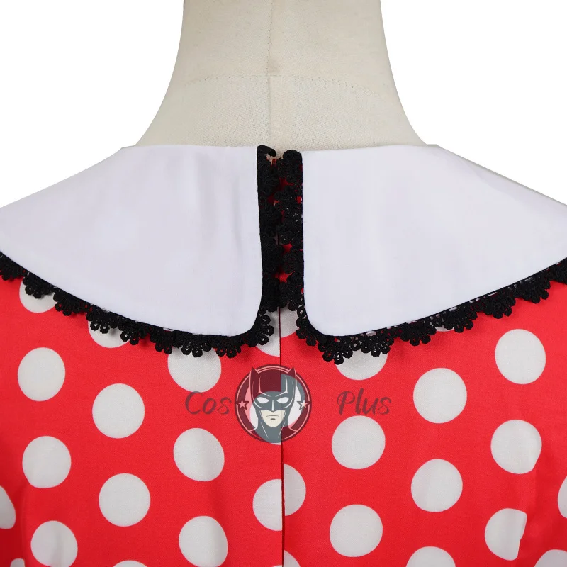 أنيمي باخرة ويلي ميني تأثيري حلي البولكا نقطة فساتين حمراء هالوين كرنفال تأثيري ميني الملابس