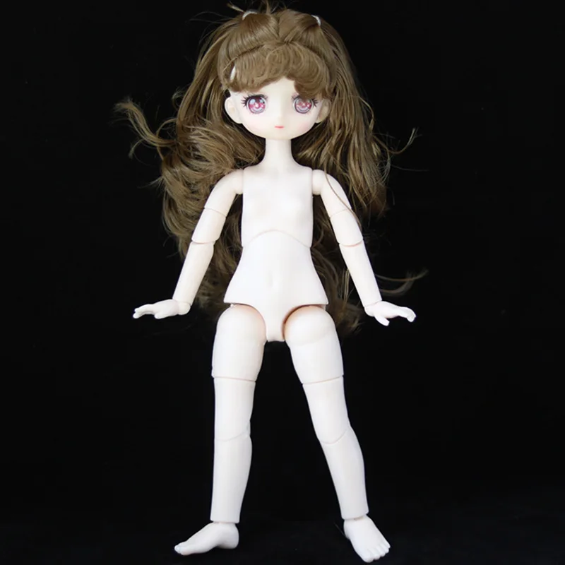 Multi Articulações Movable Corpo Meninas Anime Boneca, Brinquedos de Vestir DIY, 1/6 Bjd, 28cm, Novo