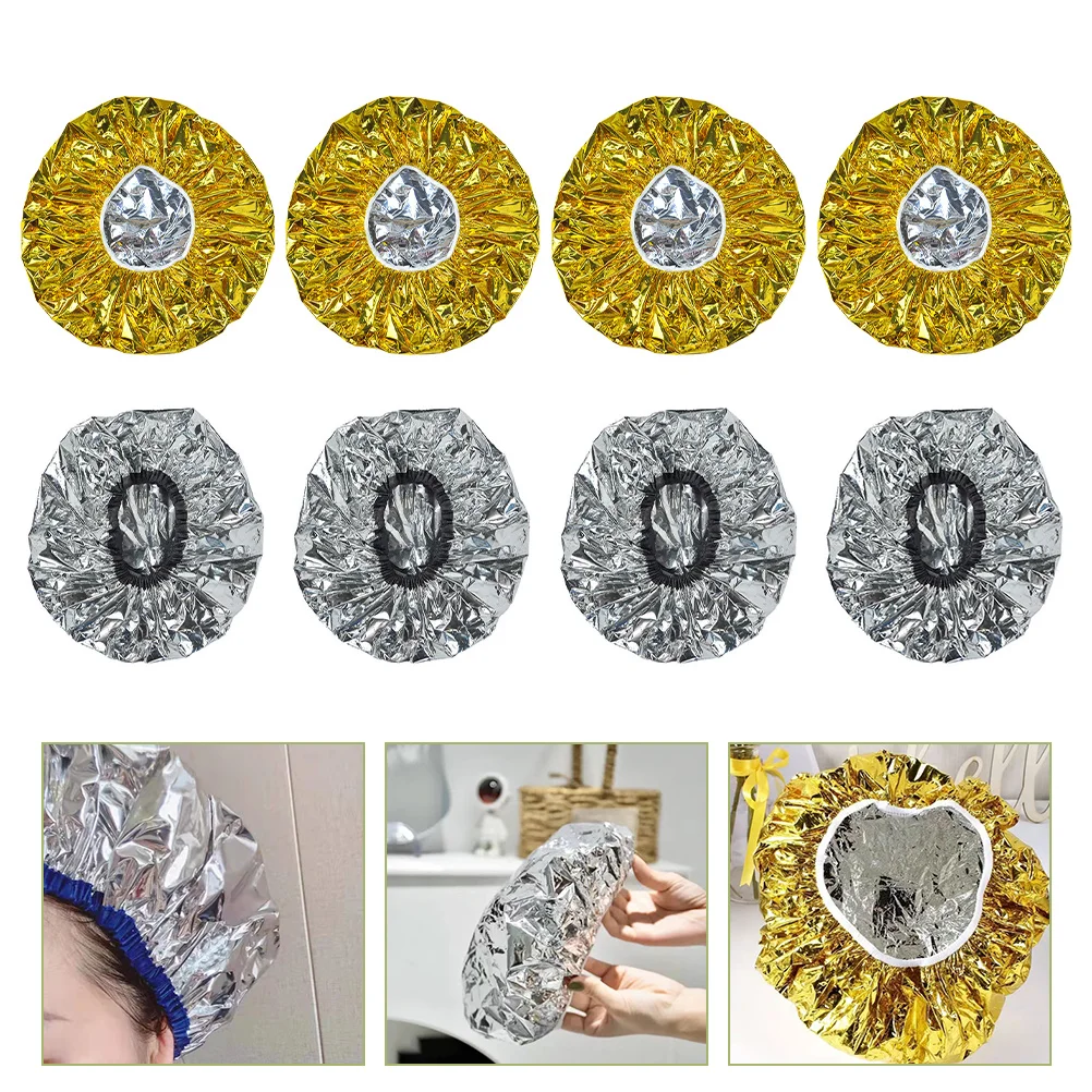 

8 Pcs Hair Mask Cap Dye Caps Processing Aluminum Foil Shower Women Disposable Conditioning Tin Styling Thermal treatment