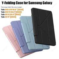 Funda plegable en Y para Samsung Tab S10 Lite S11 S9 S10 FE, funda para tableta con soporte tipo folio delgado de 11 pulgadas, visualización multiángulo, encendido/apagado automático