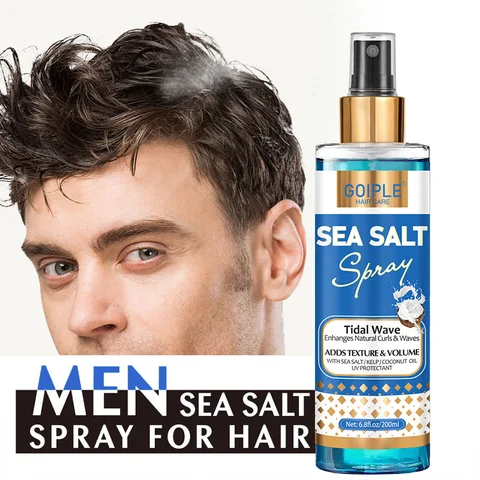 GOIPLE 200ml 바다 소금 스프레이는 모발 질감을 촉촉하게 해줍니다. 남성과 여성을 위한 두꺼운 해변 서퍼 헤어 스프레이 미스트