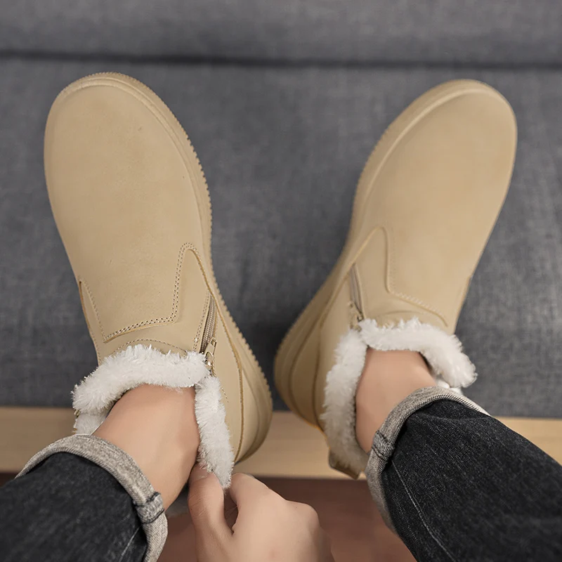 

New Brand of High-quality Winter Men's Fleece Warm Soft Comfortable and Anti-slip Mid-calf Outdoor Snow Casual Boots