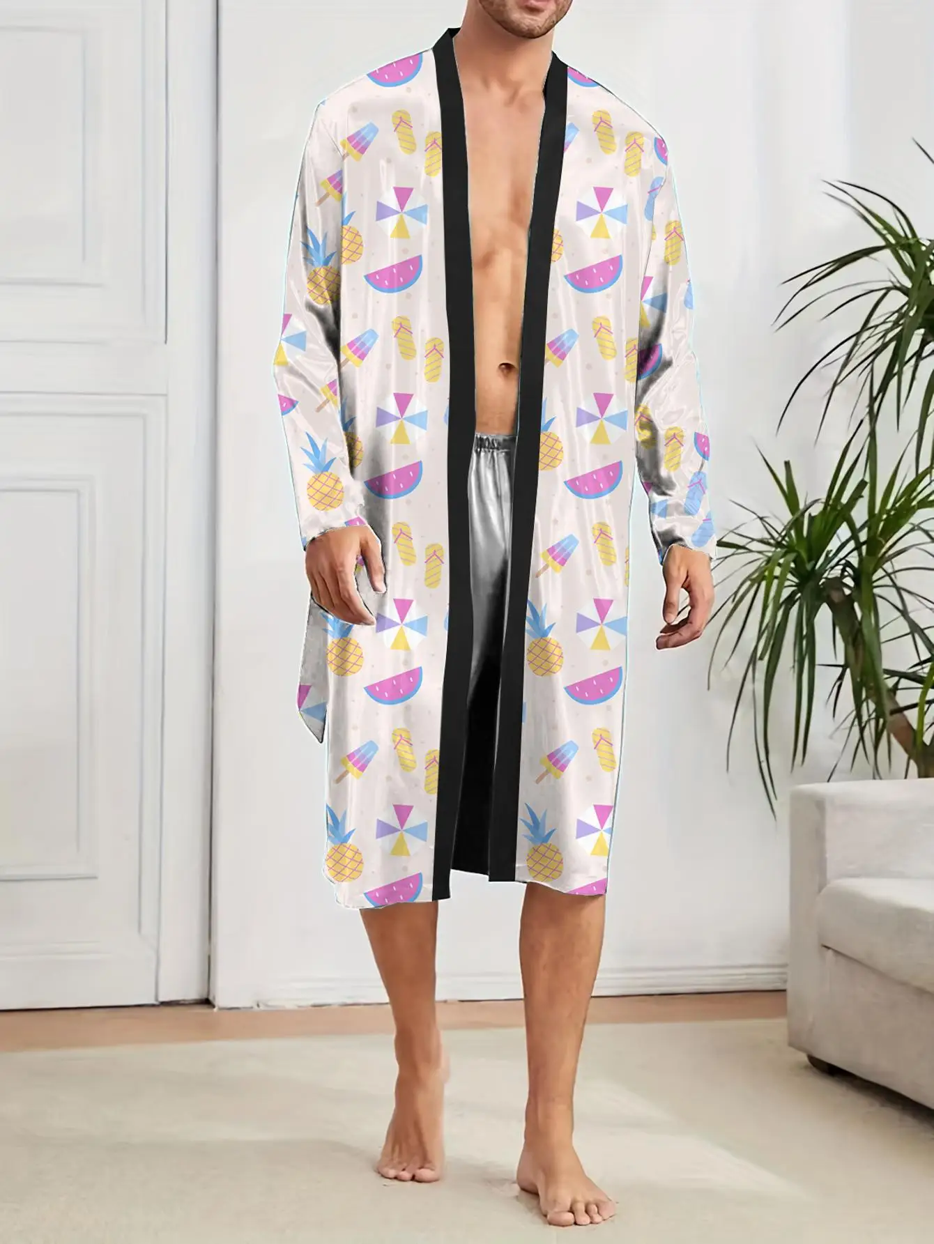 1pcs Men's Robes 2026 Spring/Summer Graphic bath robe Breathable 3D Printed Bathrobe men Men's bathrobe Funny pajamas Robes