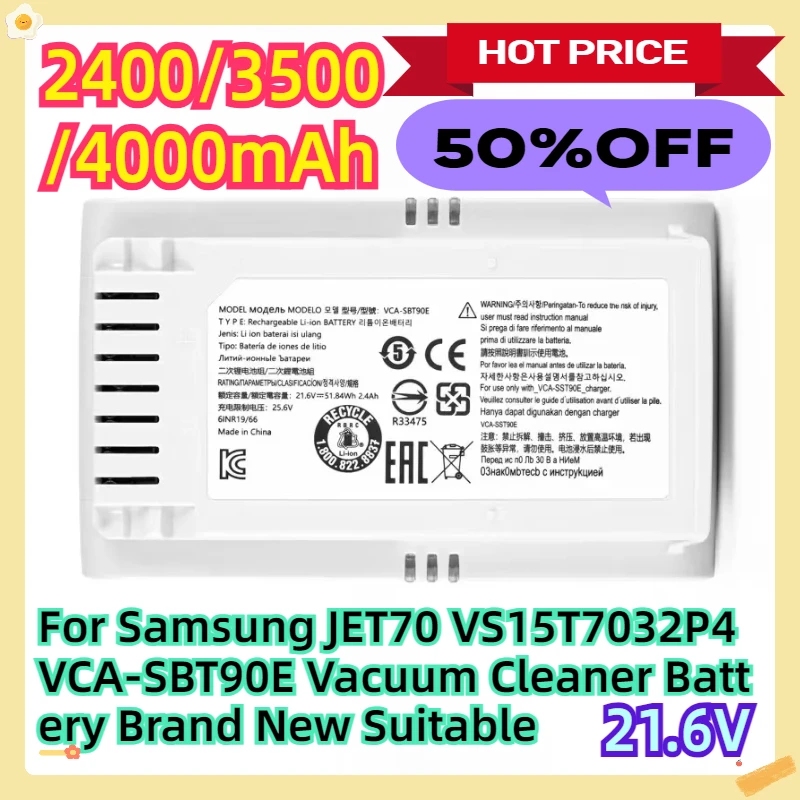 

For Samsung JET70 VS15T7032P4 VCA-SBT90E Vacuum Cleaner Battery 21.6V 2400mAh Brand New Suitable