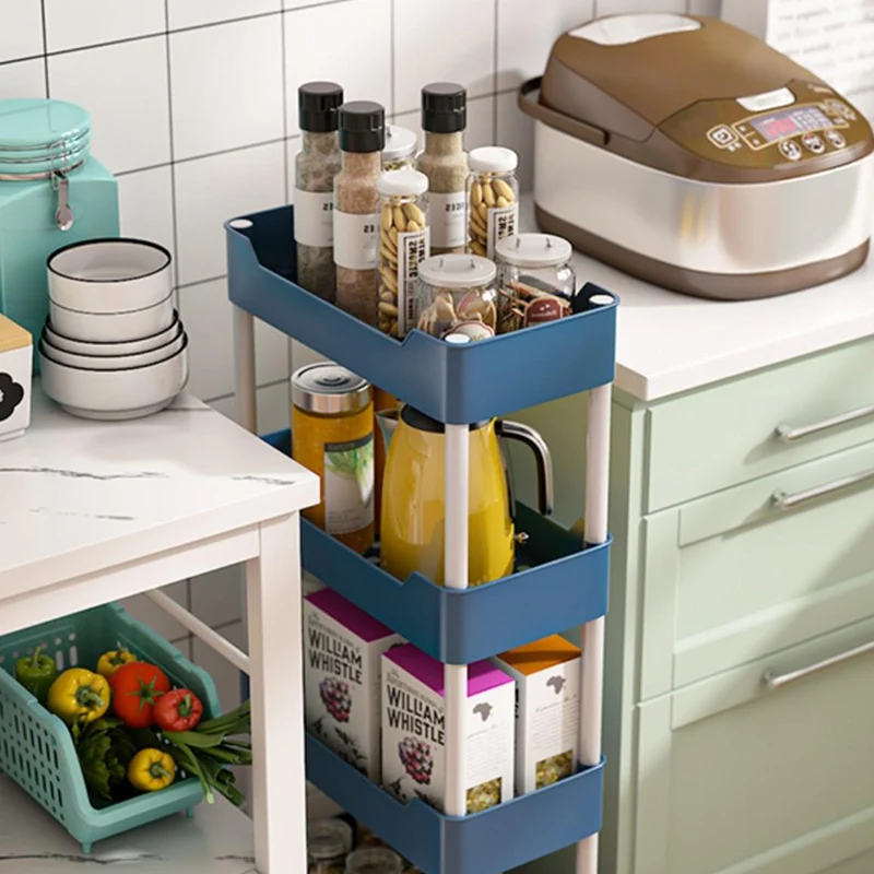 Kitchen Auxiliary Furniture Roulette Storage Trolley Removable Portable Wheels Storages Organizing Shelf Complete Estantes Unit