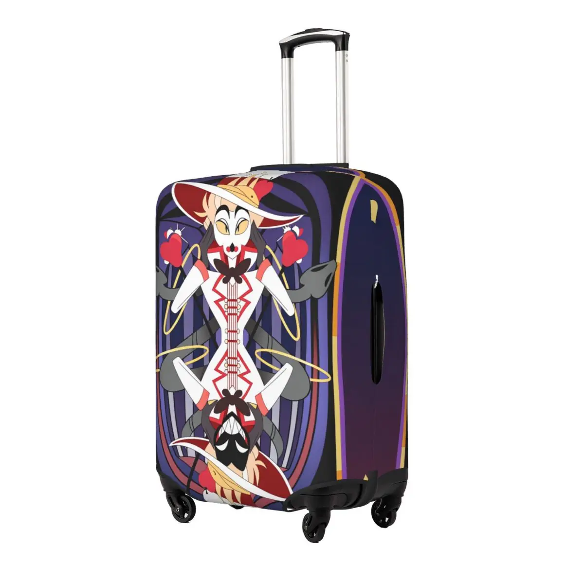 Hazbin Hotels Lucifer Poker Card Suitcase Cover Business Protector Flight Elastic Luggage Case
