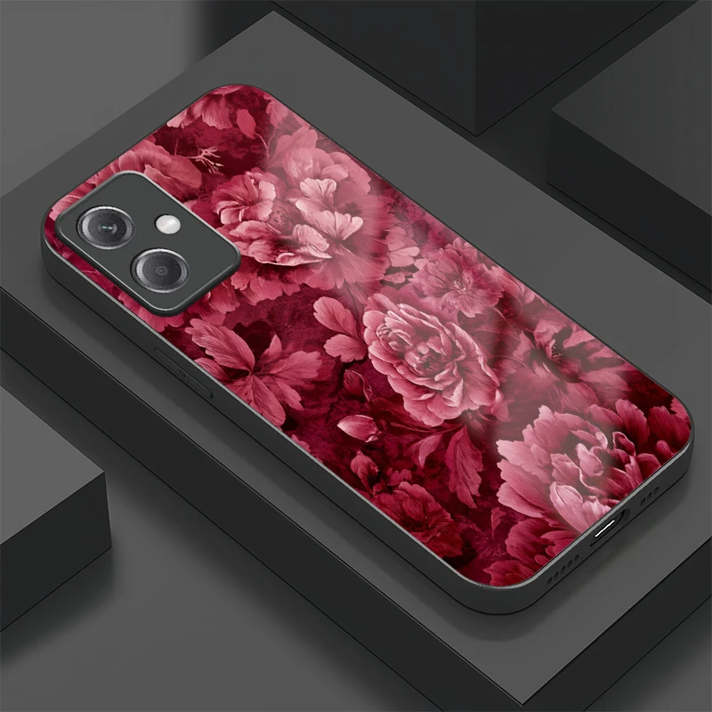 

Чехол для телефона Xiaomi Redmi Note 12T Pro 11S 11 Pro Plus 10T 10S 12 Turbo 12S 11T, модный противоударный стеклянный чехол с цветочным принтом